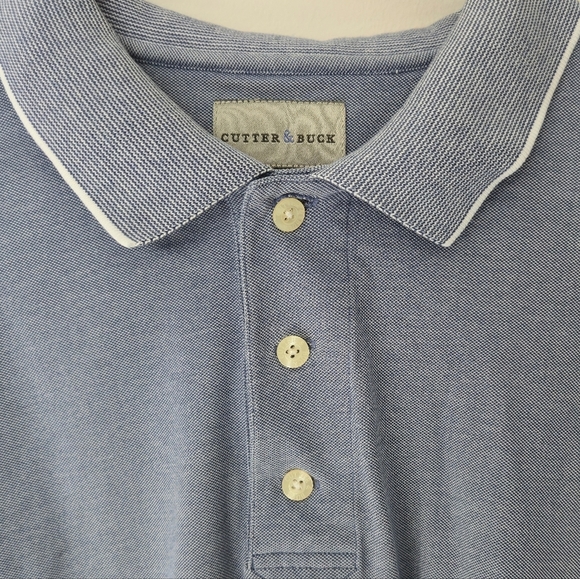 Cutter & Buck XL Men's Blue Micro Check Cotton Blend Golf Polo Gorpcore Preppy - Picture 6 of 11